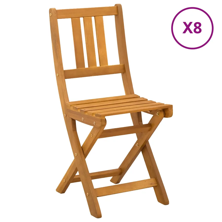 Chaises de bistrot d'extérieur 8 pcs Naturel 40 x 42 x 85 cm - 2