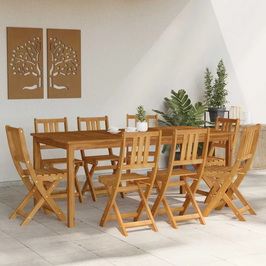 Chaises de bistrot d'extérieur 8 pcs Naturel 40 x 42 x 85 cm - 3