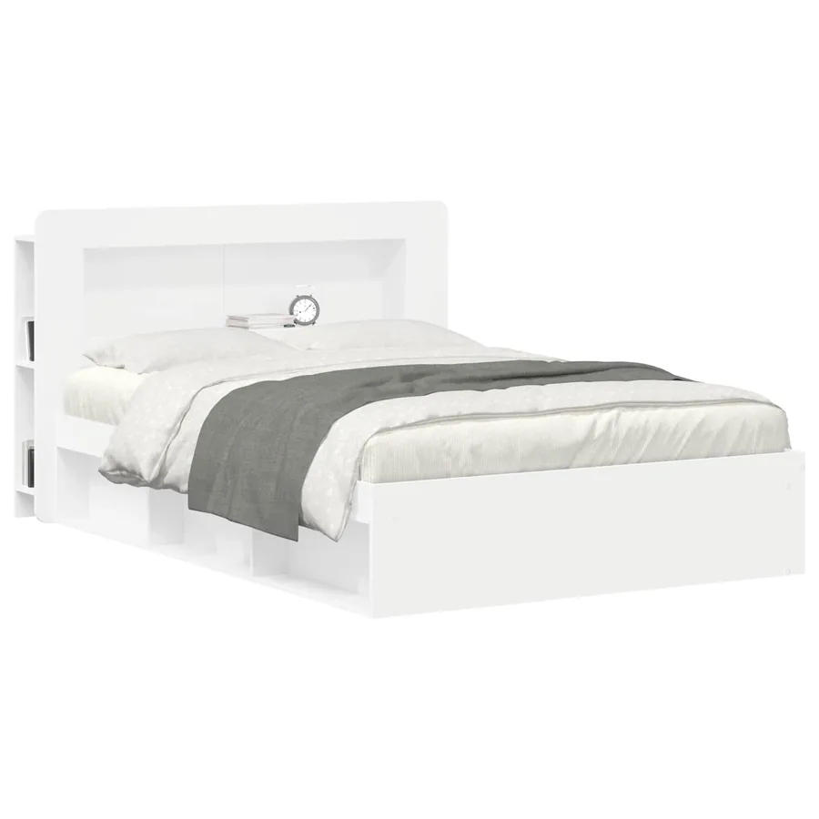 Cabinet de Tête de Lit avec stockage Blanc Bois d’ingénierie - 3