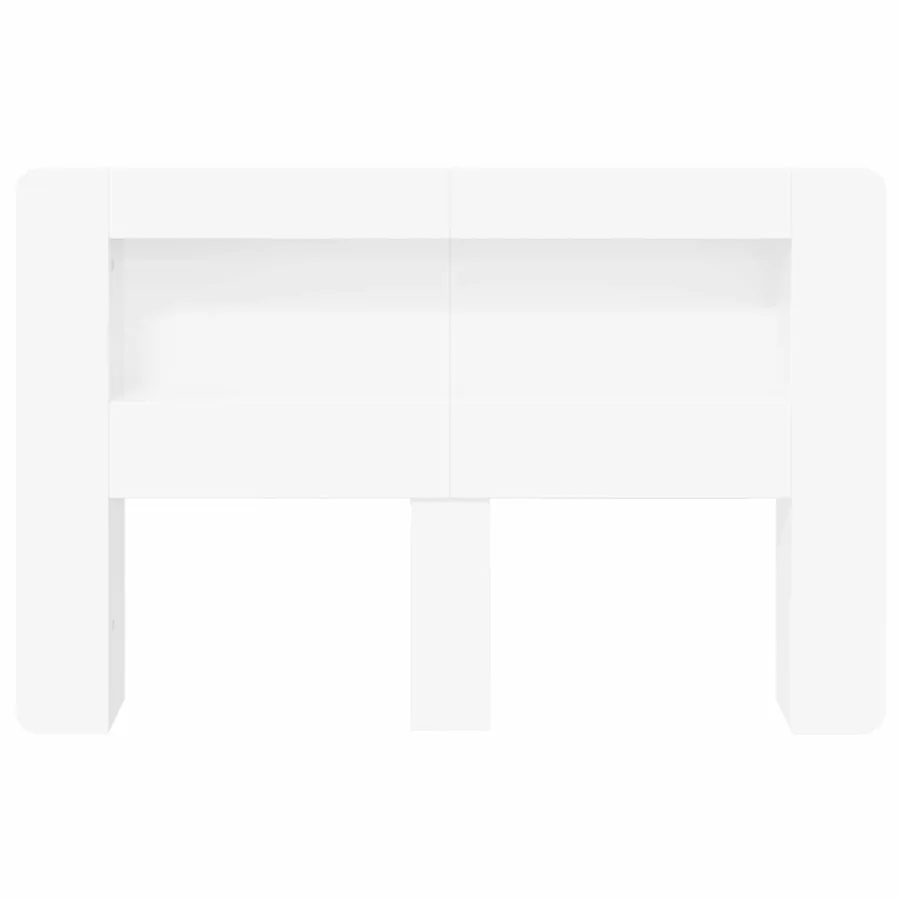 Cabinet de Tête de Lit avec stockage Blanc Bois d’ingénierie - 5