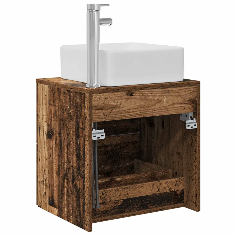 Vanité de lavabo mural Bois ancien 53 x 34,5 x 63 cm - 5