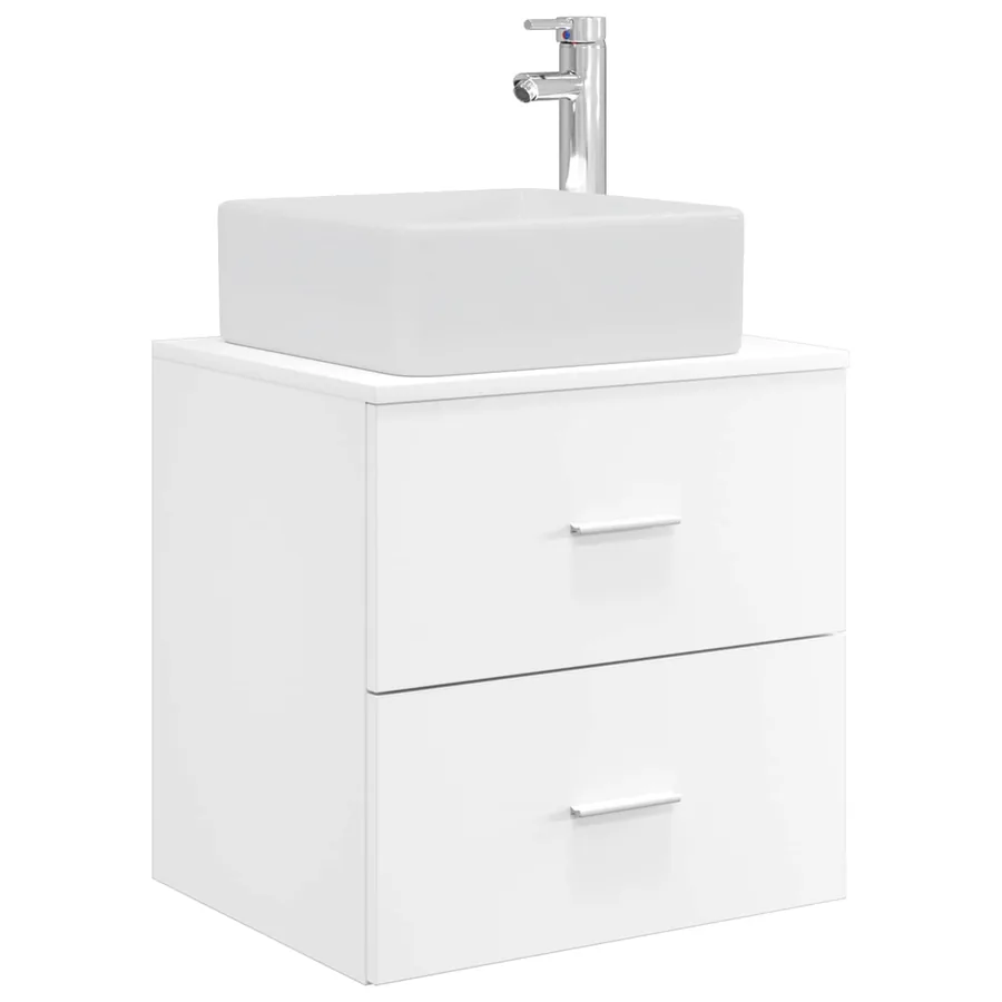 Vanité de lavabo mural Blanc 53 x 34,5 x 63 cm - 2