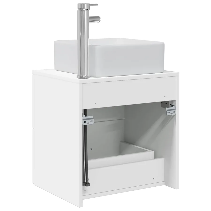 Vanité de lavabo mural Blanc 53 x 34,5 x 63 cm - 5