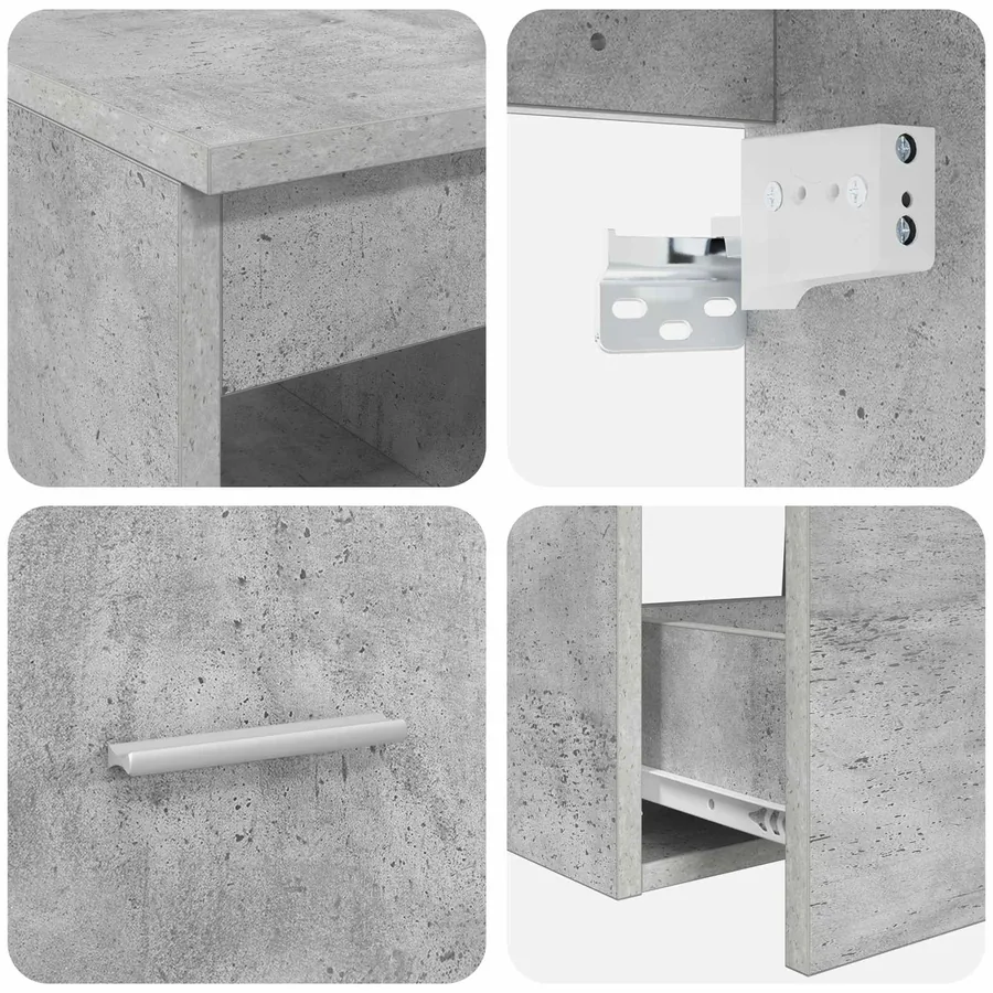 Ensemble de mobilier de salle de bain 2 pcs Gris béton - 7