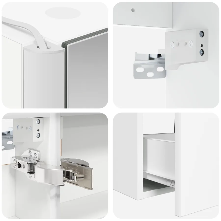 Ensemble de mobilier de salle de bain 5 pcs Blanc - 9