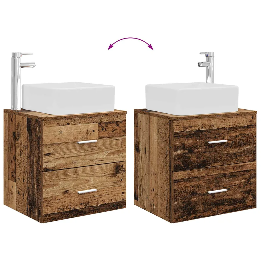 Ensemble de mobilier de salle de bain 5 pcs Bois ancien - 13