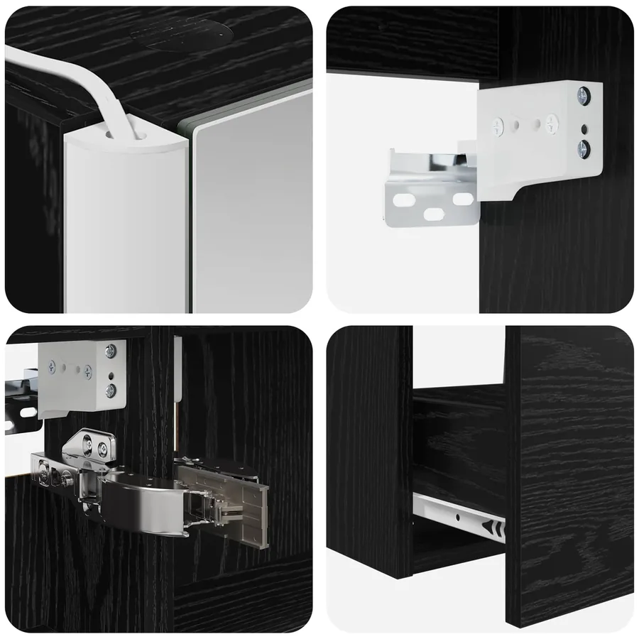 Ensemble de mobilier de salle de bain 4 pcs Chêne noir - 9
