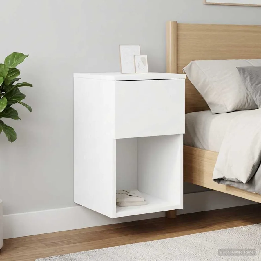 Armoire de lit Blanc 29 x 31,5 x 49 cm Bois d'ingénierie - 4