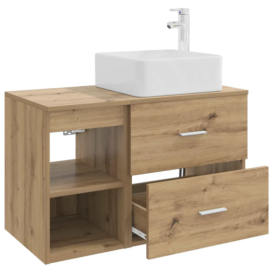 Ensemble de mobilier de salle de bain 2 pc Chêne artisanal - 4