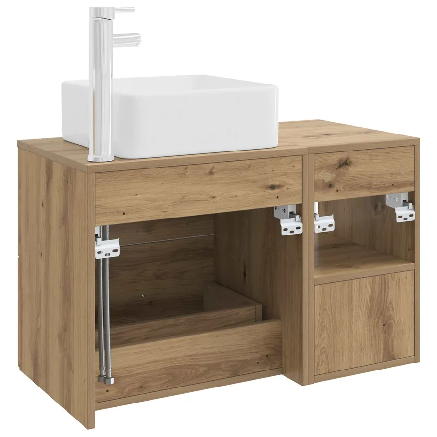 Ensemble de mobilier de salle de bain 2 pc Chêne artisanal - 6