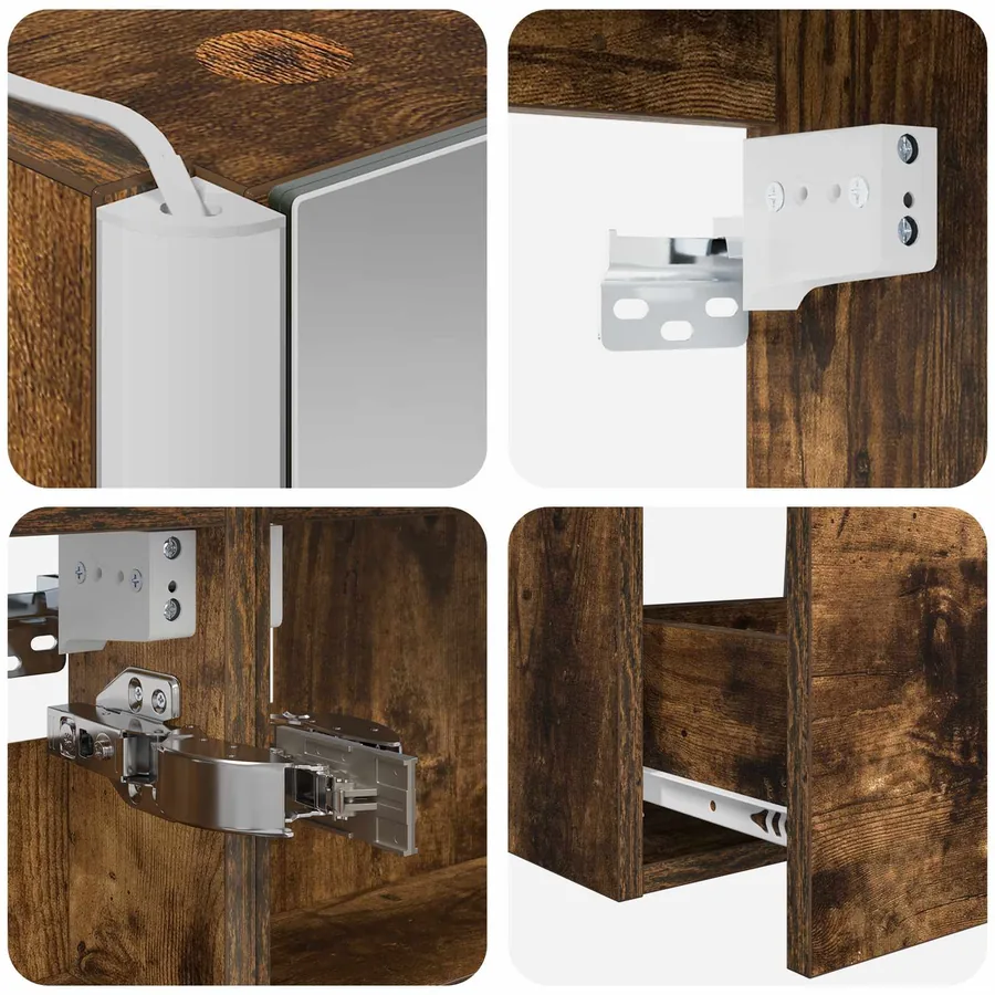 Ensemble de mobilier de salle de bain 5 pcs Chêne fumé - 9