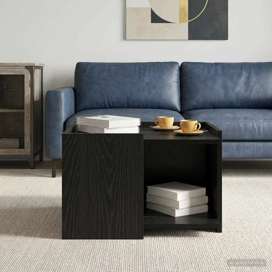 Table basse Chêne noir 50,5 x 50 x 33 cm Bois d'ingénierie - 4