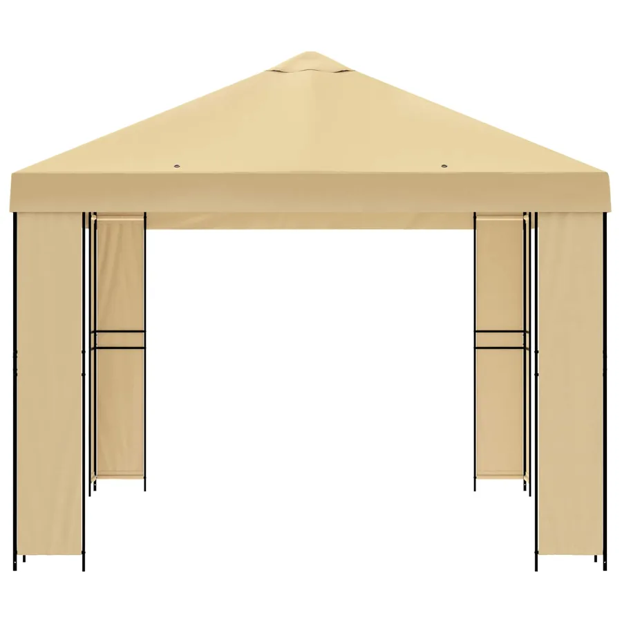Pavillon 4 × 3 m Crème Polyester et Acier 190 gsm - 4