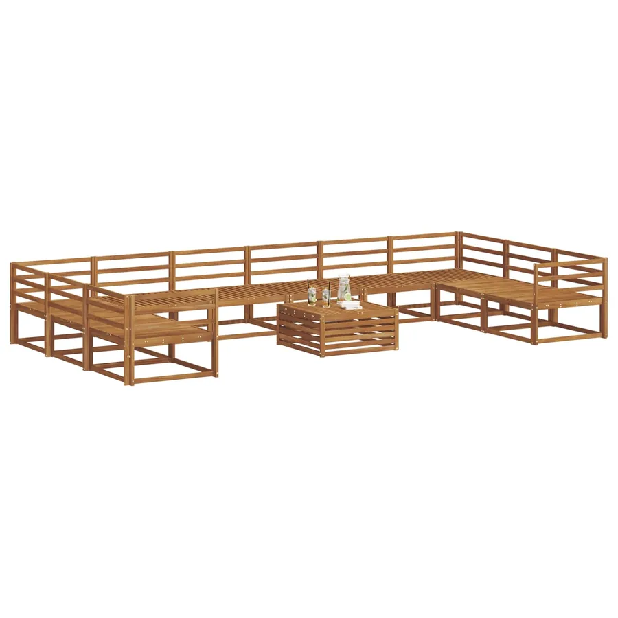 Ensemble de canapés d'extérieur 11 pcs Naturel - 3