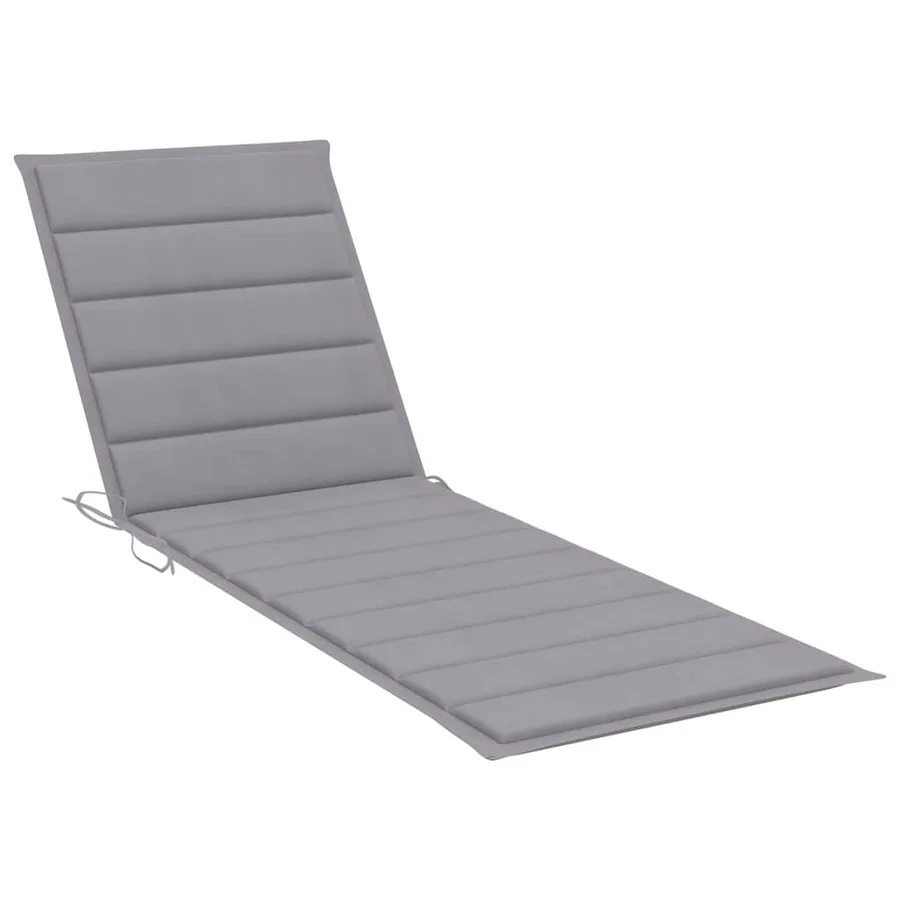 Chaise longue pliable avec coussin Bois d'acacia solide - 8