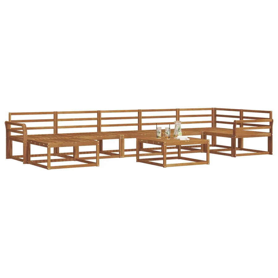 Ensemble de canapés d'extérieur 8 pcs Naturel - 3