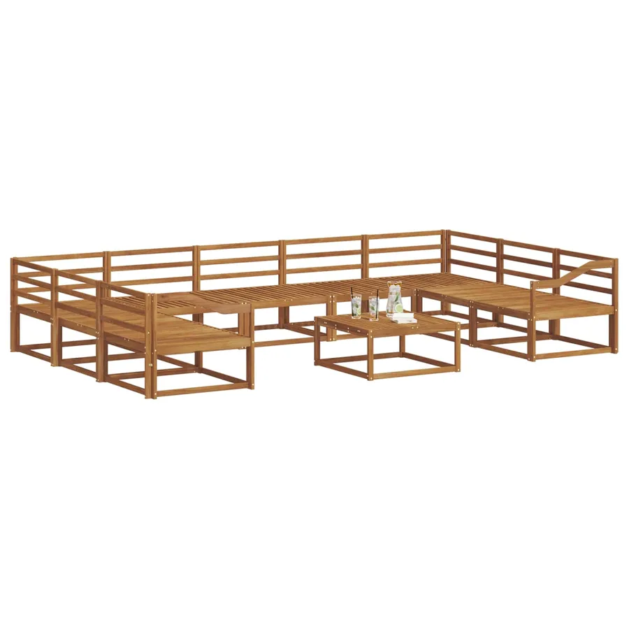 Ensemble de canapés d'extérieur 10 pcs Naturel - 3