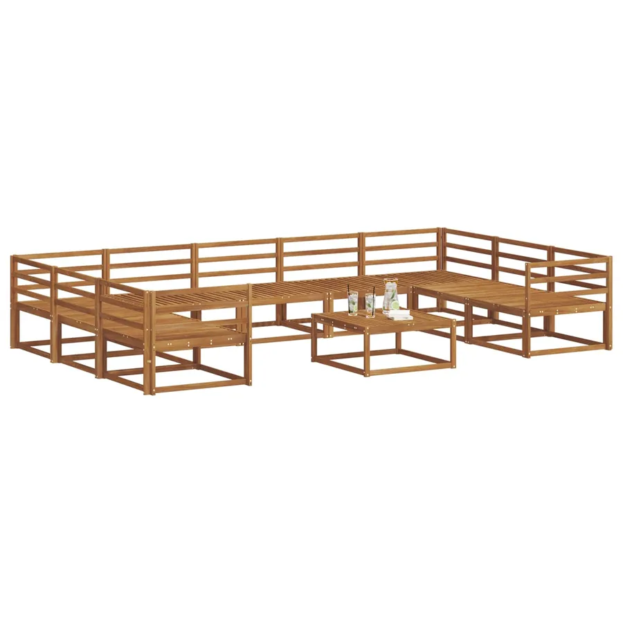 Ensemble de canapés d'extérieur 10 pcs Naturel - 3