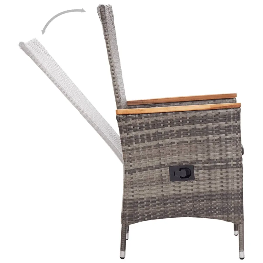 Ensemble à manger de jardin 5 pcs Gris - 6