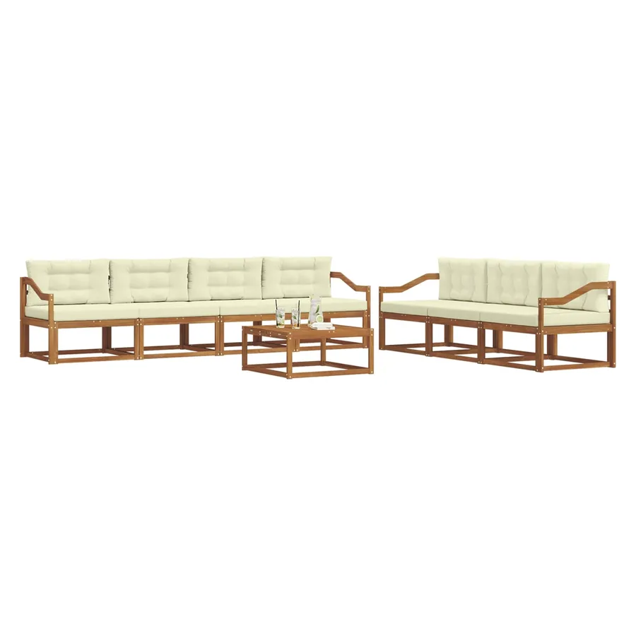 Ensemble de canapés d'extérieur 8 pcs Naturel et Crème - 3
