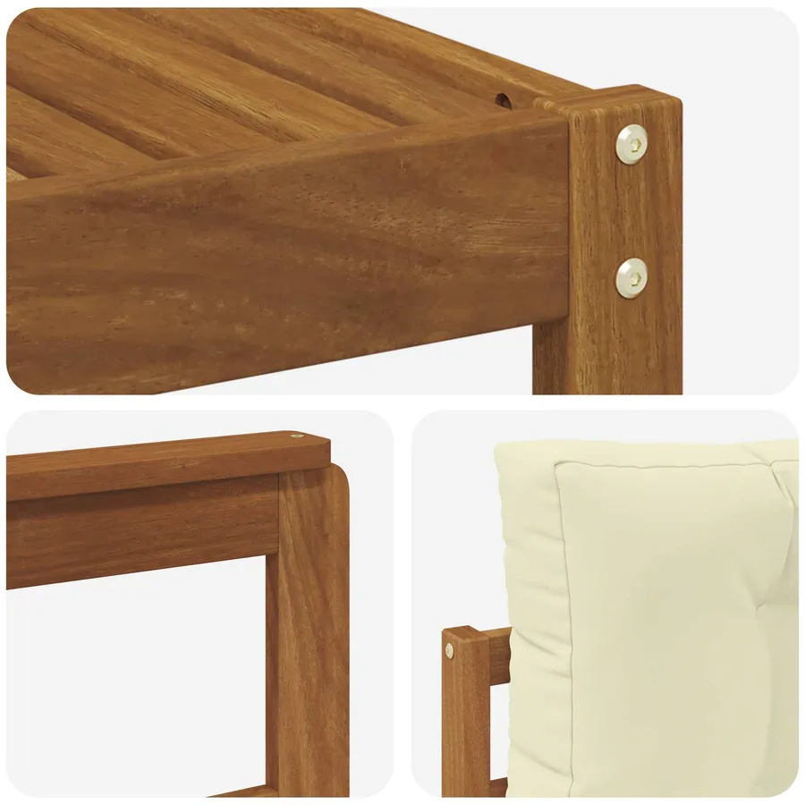 Ensemble de canapés d'extérieur 4 pcs Naturel et Crème - 5
