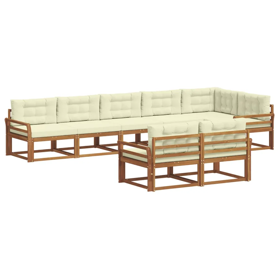 Ensemble de canapés d'extérieur 8 pc Naturel et Crème - 2
