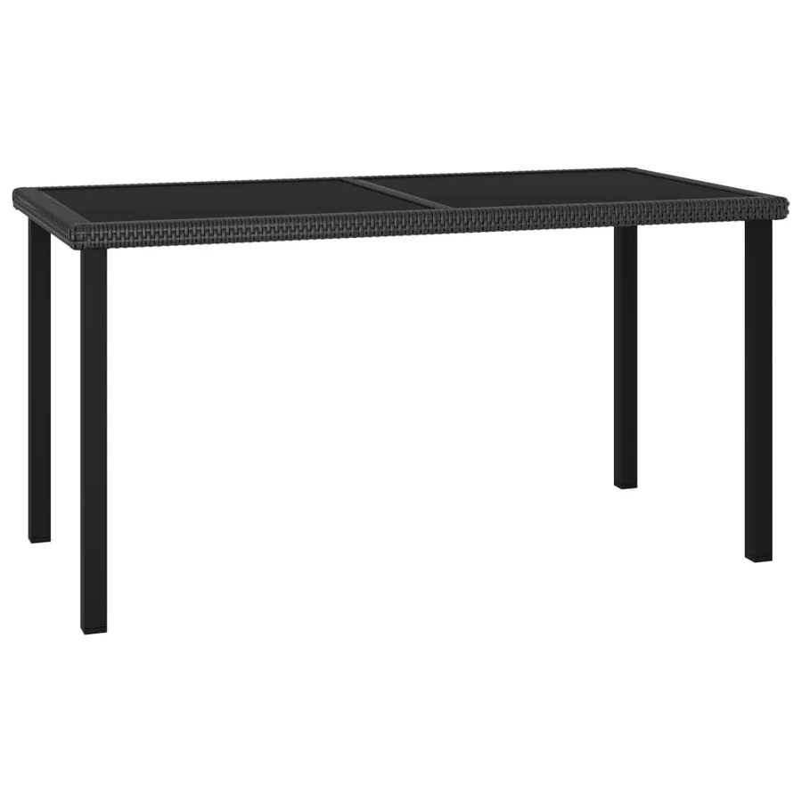 Ensemble à manger de jardin 7 pcs Résine tressée Noir - 3