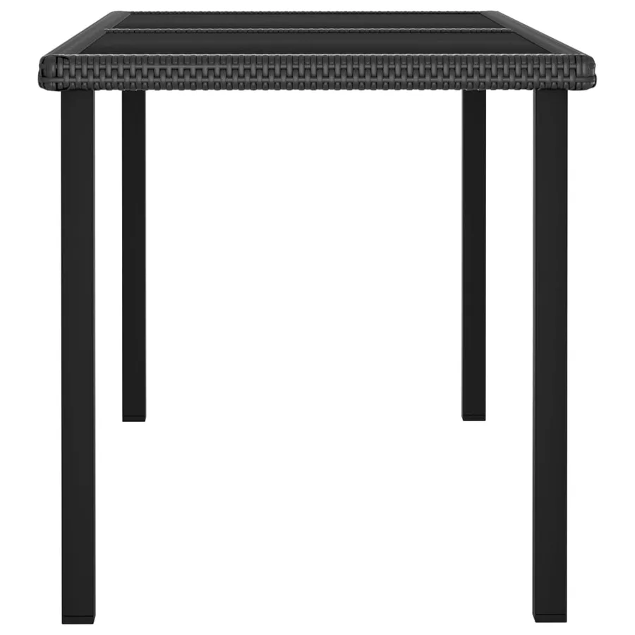 Ensemble à manger de jardin 7 pcs Résine tressée Noir - 5