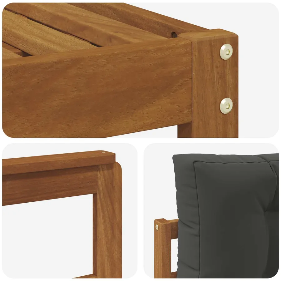 Ensemble de canapés d'extérieur 5 pcs Naturel et Anthracite - 6