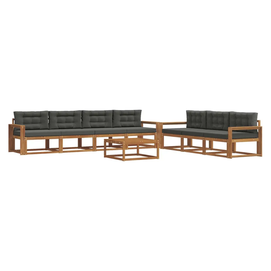 Ensemble de canapés d'extérieur 8 pcs Naturel et Anthracite - 2