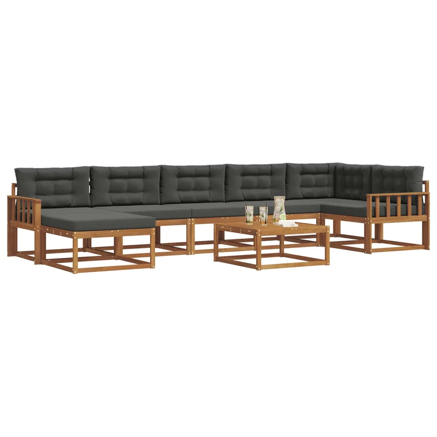 Ensemble de canapés d'extérieur 8 pcs Naturel et Anthracite - 3