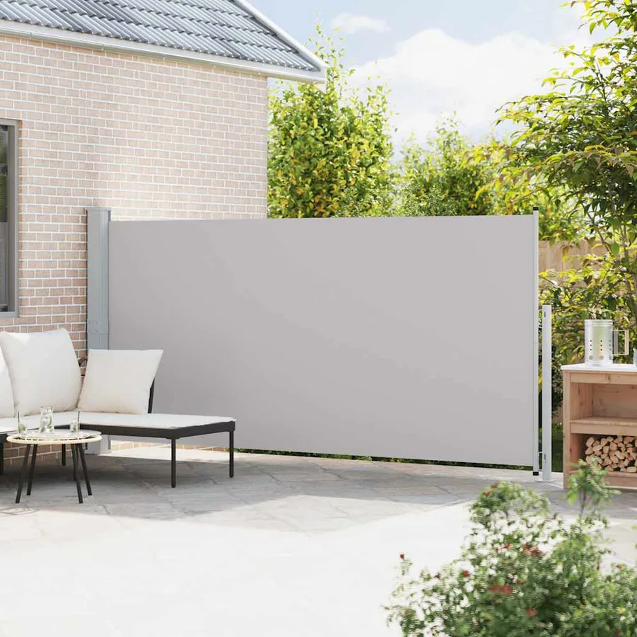 Auvent latéral rétractable de patio 180x500 cm Gris - 3