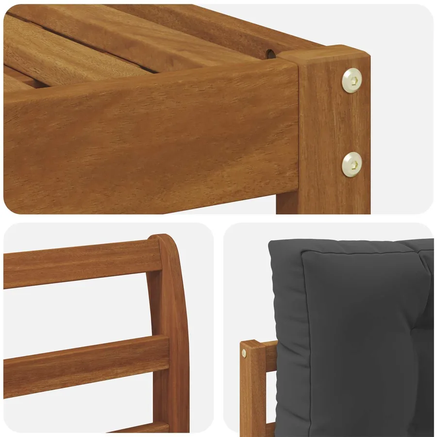 Ensemble de canapés d'extérieur 6 pcs Naturel et Anthracite - 5