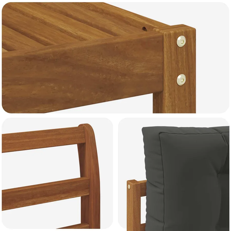 Ensemble de canapés d'extérieur 8 pcs Naturel et Anthracite - 6