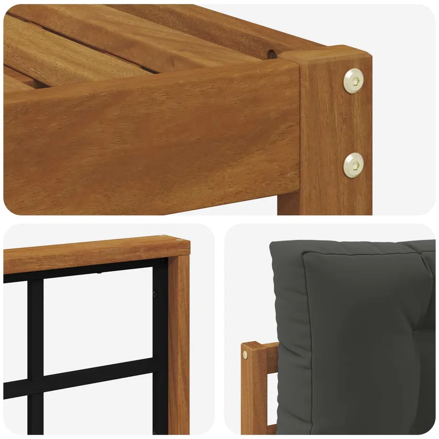 Ensemble de canapés d'extérieur 7 pcs Naturel et Anthracite - 6