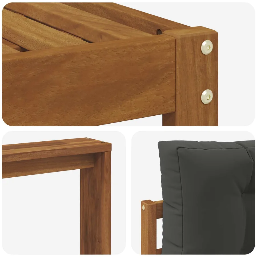 Ensemble de canapés d'extérieur 5 pcs Naturel et Anthracite - 6