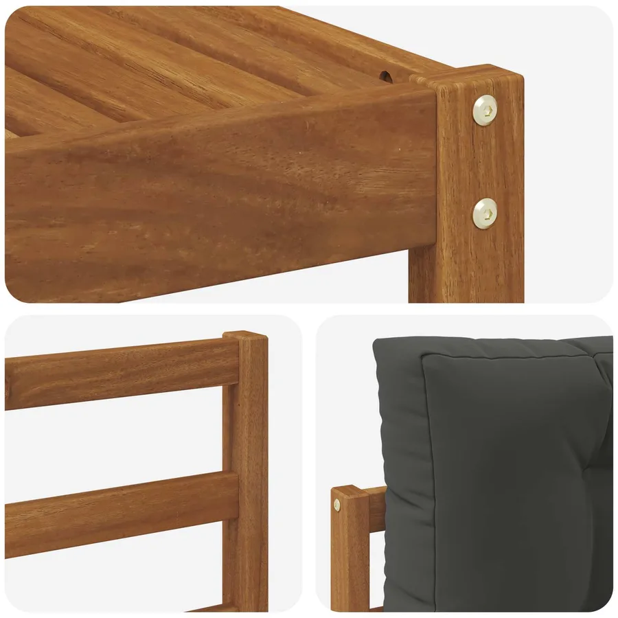 Ensemble de canapés d'extérieur 6 pcs Naturel et Anthracite - 7
