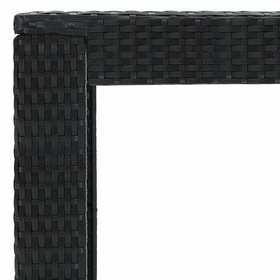 Ensemble de bar d'extérieur 7 pcs coussins Résine tressée Noir - 11
