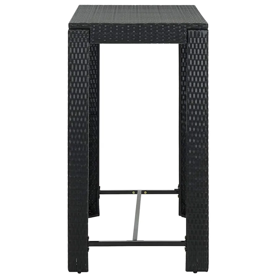 Ensemble de bar d'extérieur 7 pcs coussins Résine tressée Noir - 9