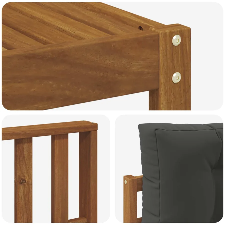 Ensemble de canapés d'extérieur 6 pcs Naturel et Anthracite - 6