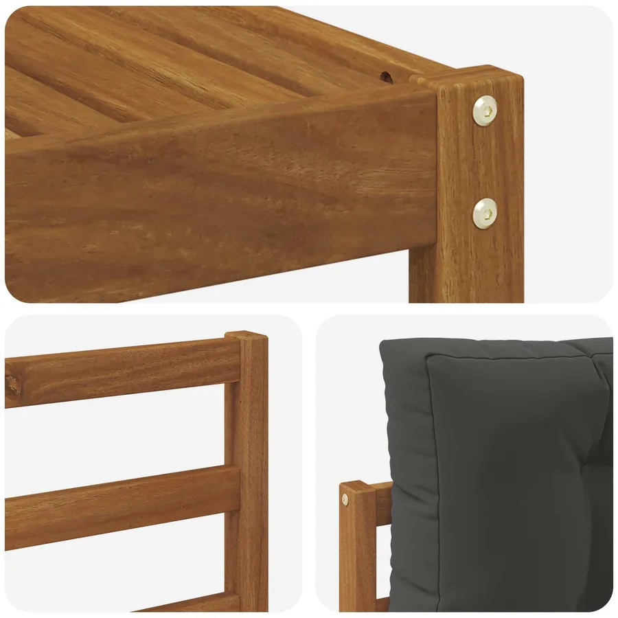 Ensemble de canapés d'extérieur 6 pcs Naturel et Anthracite - 7