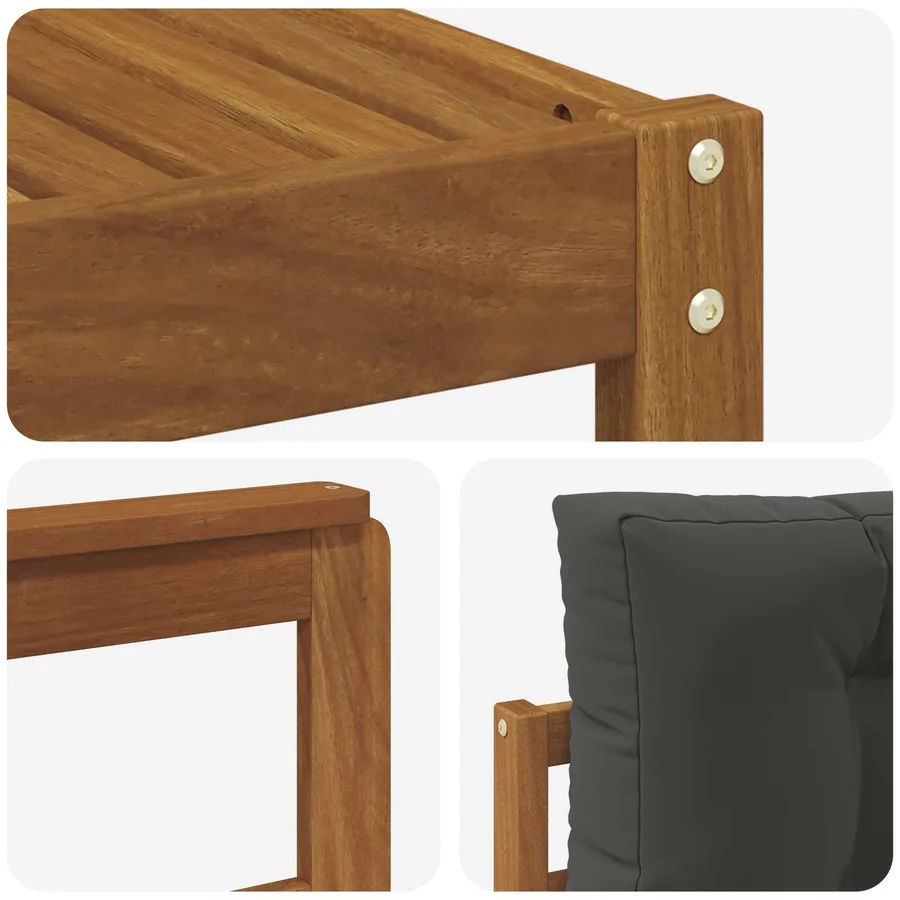 Ensemble de canapés d'extérieur 6 pcs Naturel et Anthracite - 6