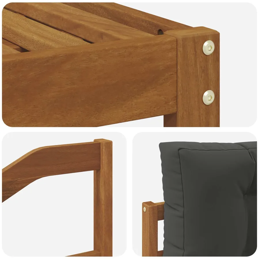 Ensemble de canapés d'extérieur 10 pcs Naturel et Anthracite - 7
