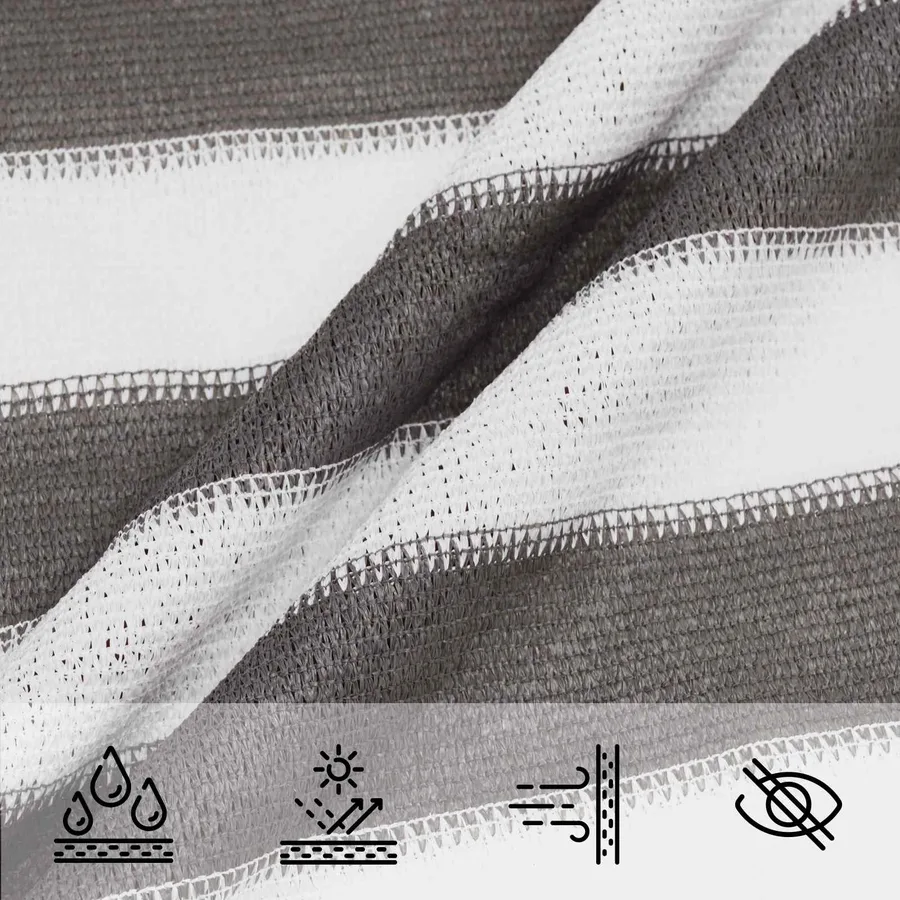 Voile d'ombre Gris clair et blanc 2,5 x 4,5 m HDPE - 4