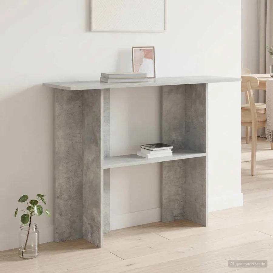 Table console Gris béton 100 x 30 x 75 cm Bois d'ingénierie