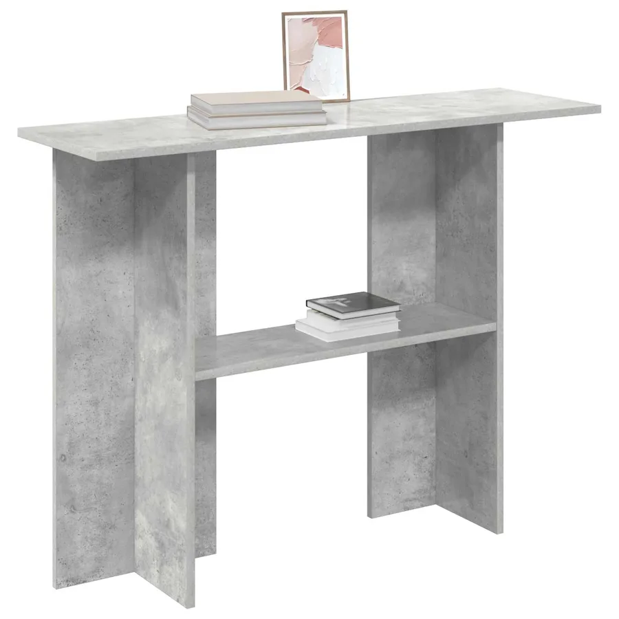 Table console Gris béton 100 x 30 x 75 cm Bois d'ingénierie - 3