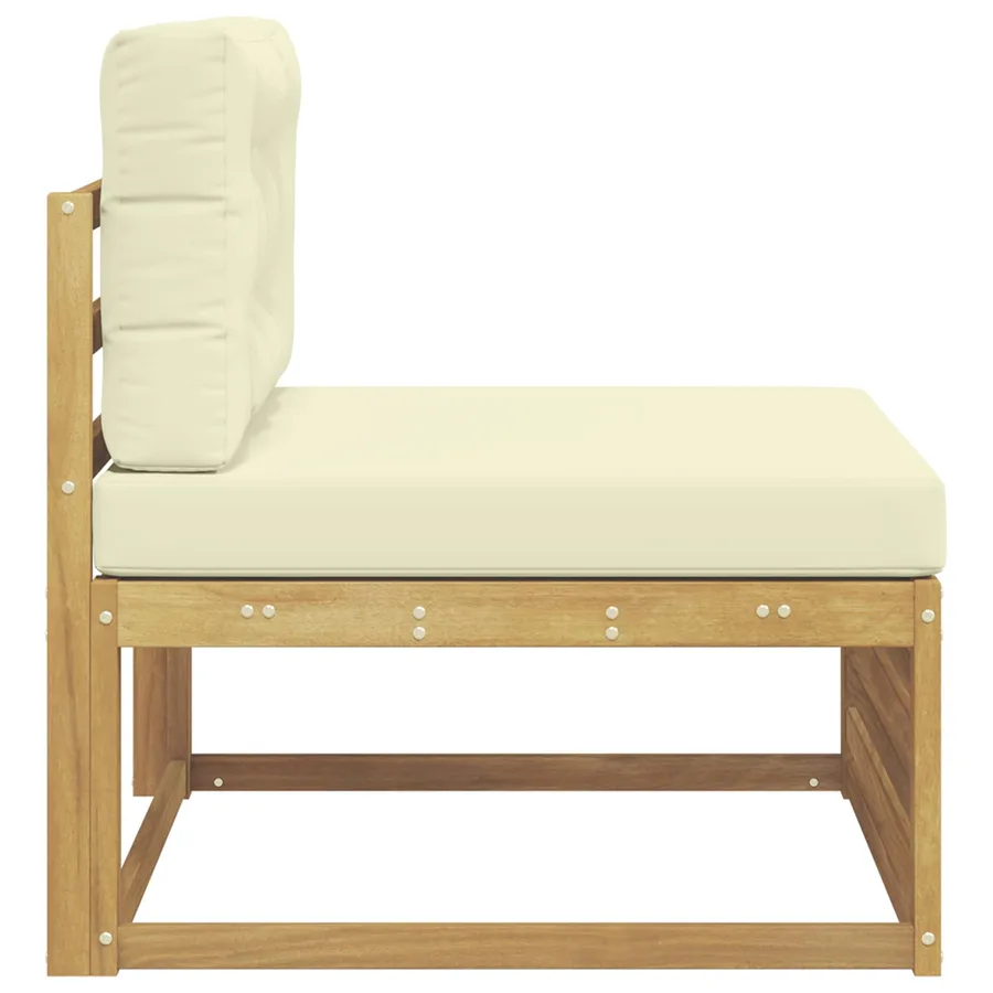Sofa de milieu extérieur Bois d'Acacia Massif Blanc - 4