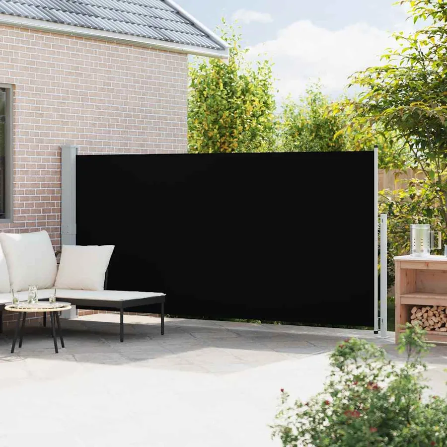 Auvent latéral rétractable de patio 180x500 cm Noir - 3