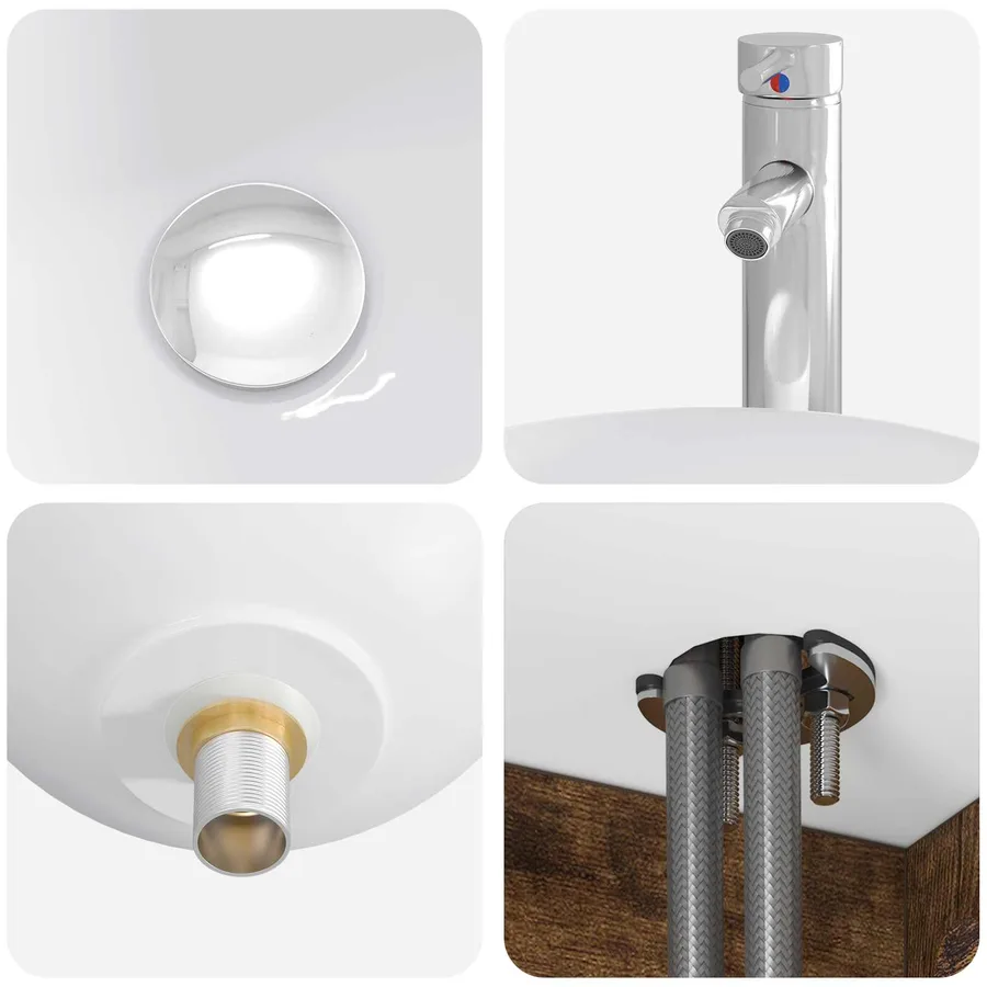 Vanité de lavabo mural Chêne fumé 49,5 x 41 x 64,5 cm - 7