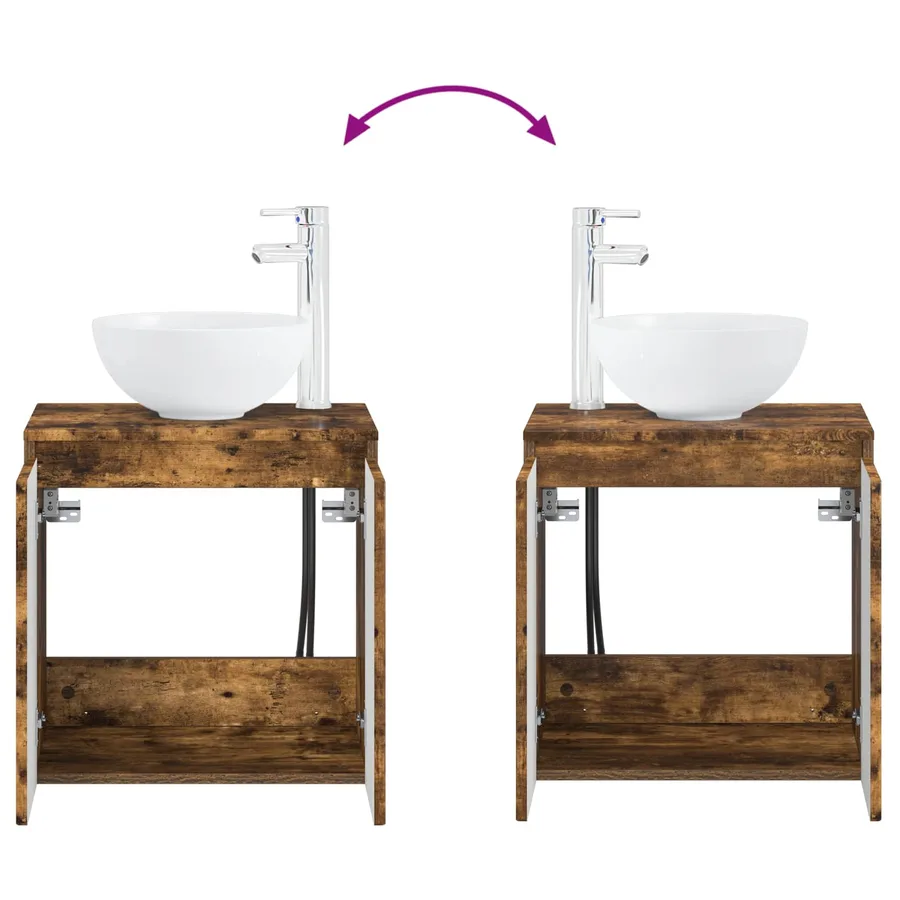 Ensemble d'armoire de salle de bain 5 pcs Chêne fumé - 13